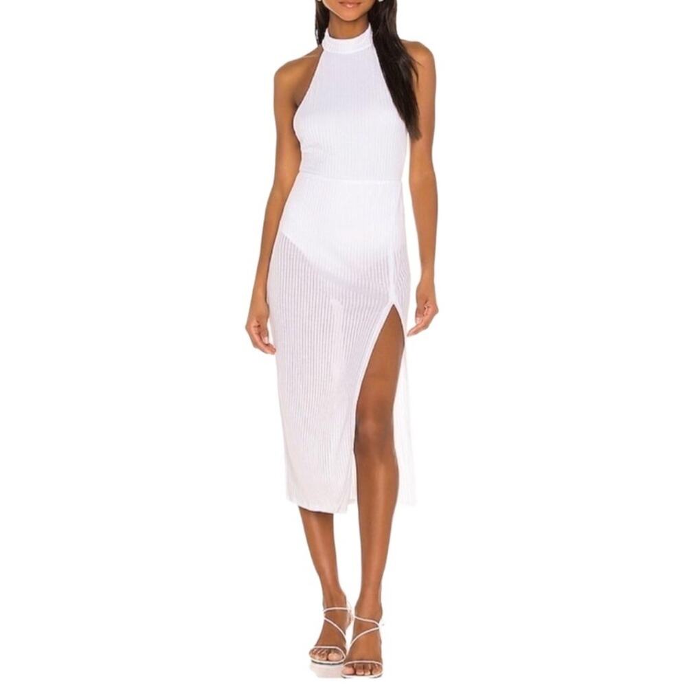 SONG OF STYLE Backless Bodycon Dress Women XS Attach Bodysuit Mesh Boho Unique